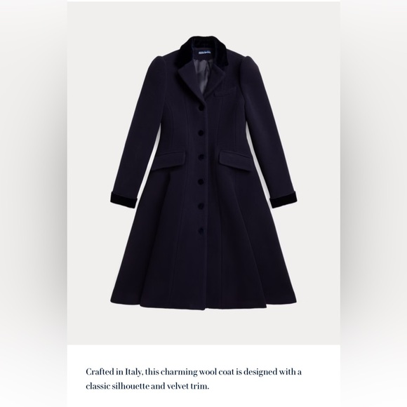 Ralph Lauren Blue Label Navy Pea Coat with Velvet Buttons and Flare! 1 Left Sz8 - Picture 6 of 14